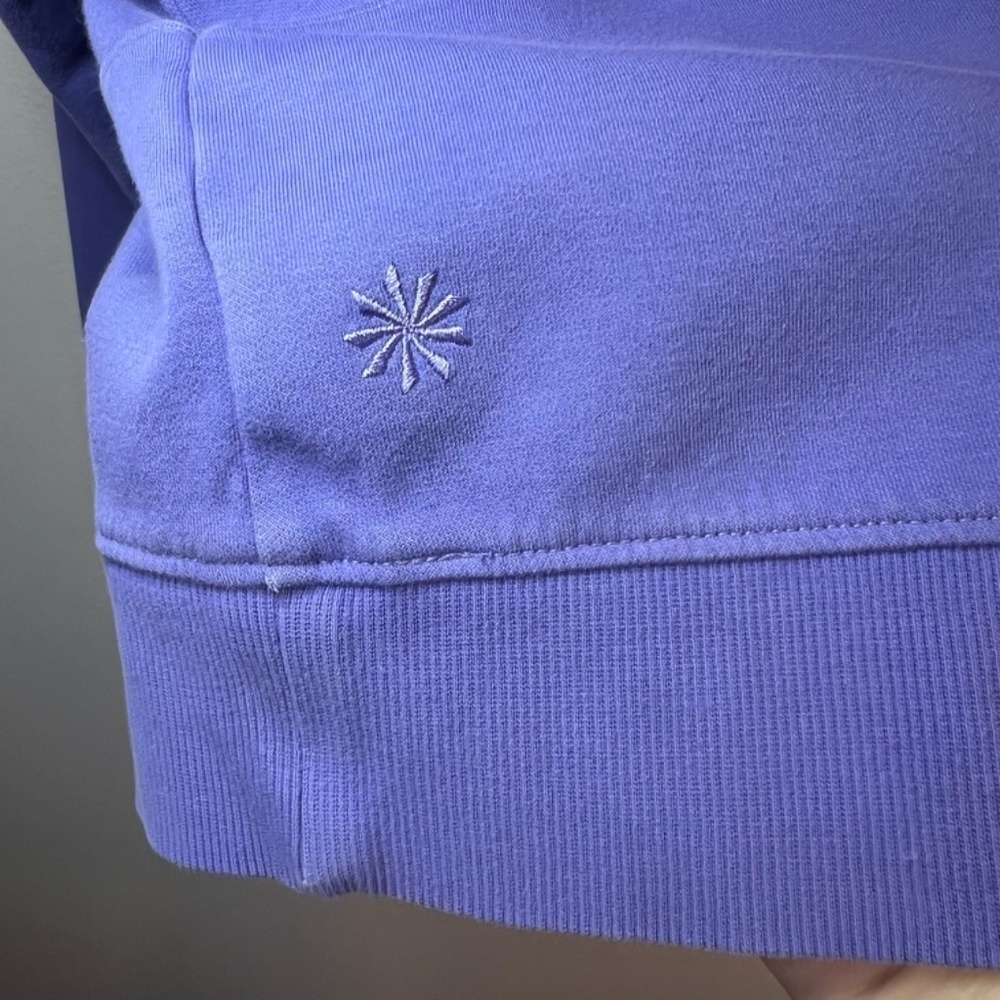 Athleta Sundown Crewneck Sweatshirt Dark Adonis Blue Pullover Distressed  Medium - Picture 11 of 13